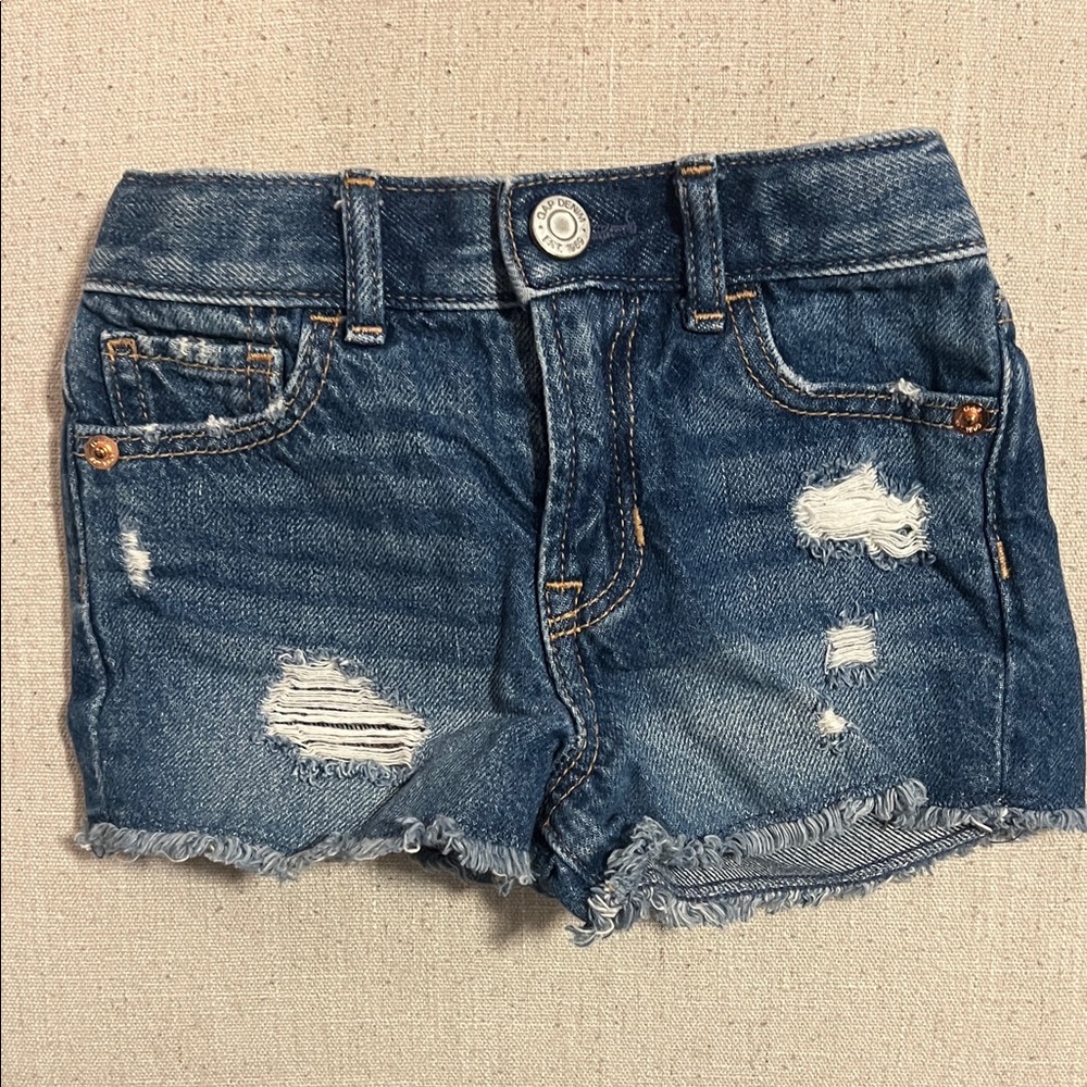 GAP Kids Distressed Denim Shorts - Blue